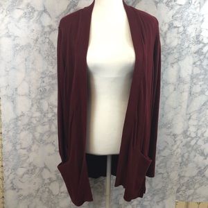 NWT Sonoma Burgundy Cardigan With Pockets Sweater